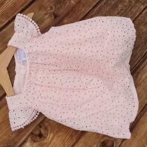 Piper & Poise Dress Pale pink eyelet cotton dress 6-9m